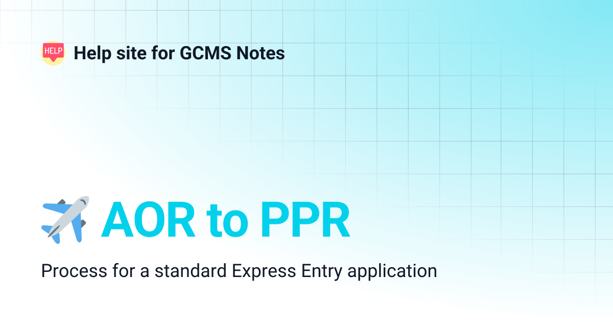 ️ AOR to PPR | Help site for GCMS Notes